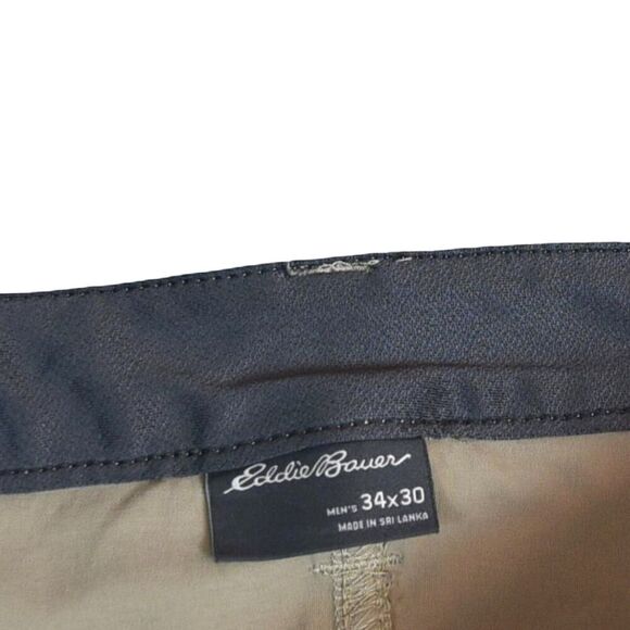 Eddie Bauer Men’s 34x30 Tan Nylon Blend Travel Pants Lightweight Stretch Comfort - Picture 4 of 8